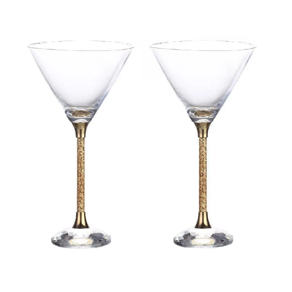 24K Crystal Martini Glasses