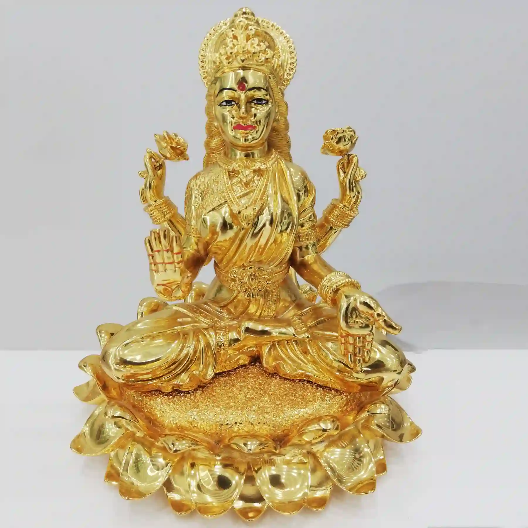 24K Gold Lakshmi Statue